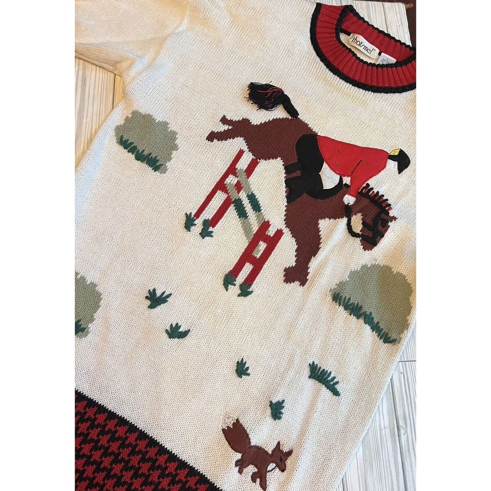 That’s Me! Womens Sweater Size M Horses Equestrian 3D Yarn Tail